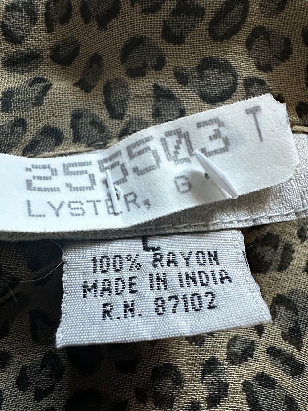 Semi-Sheer Leopard Print Button-Down Blouse - Taupe - Picture 6 of 8